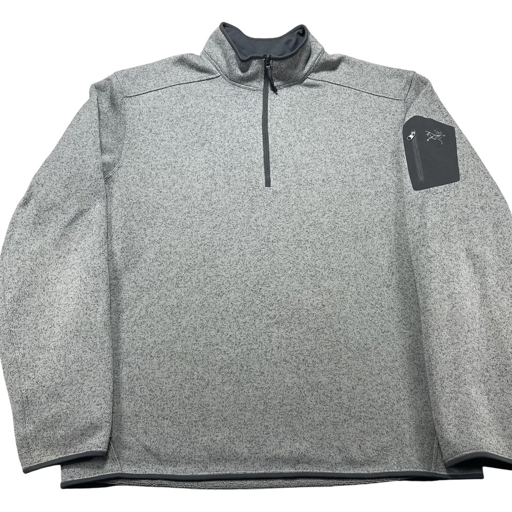 Arc'teryx Covert 1/2 Zip Pullover Mens XL Gray Fleece Mock Neck Hiking Outdoor